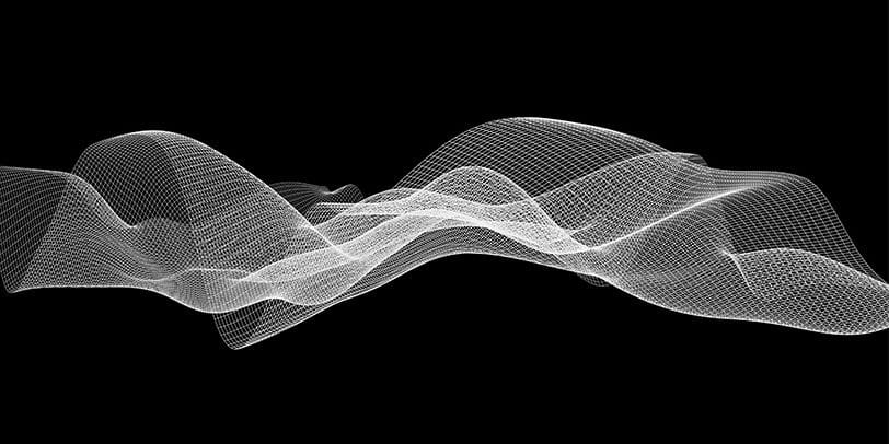 Abstract black and white sound waves digital background