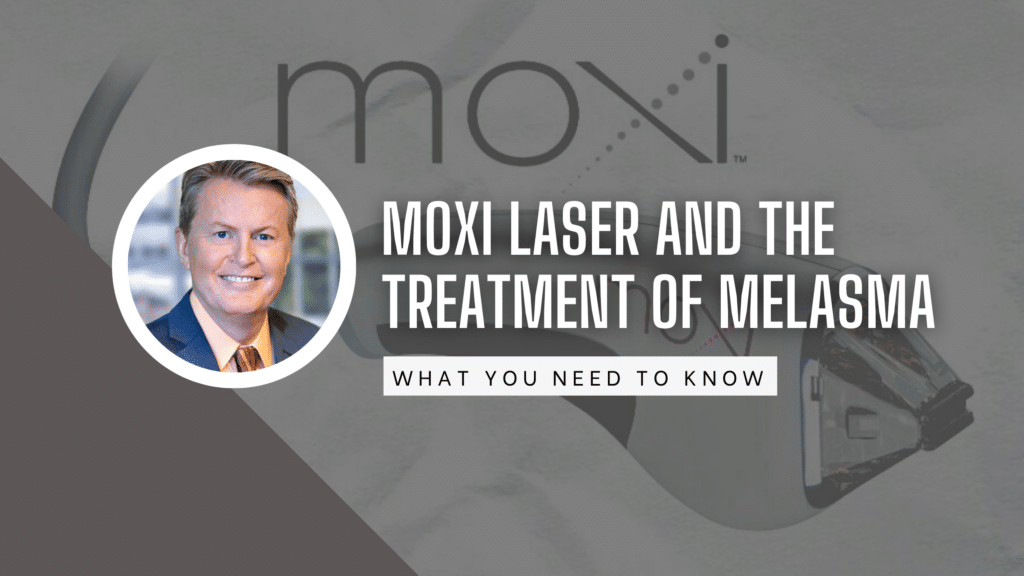 A banner image for a blog containing a headshot of Dr. Paul Vanek's face and a MOXI laser